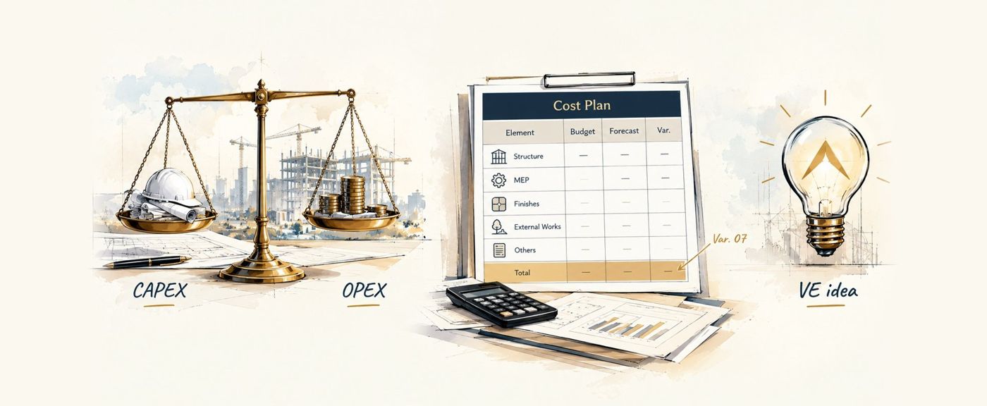 Cost management and value engineering illustration